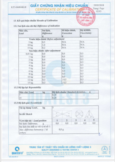 KIỂM ĐỊNH HIỆU CHUẨN CÂN ĐIỆN TỬ